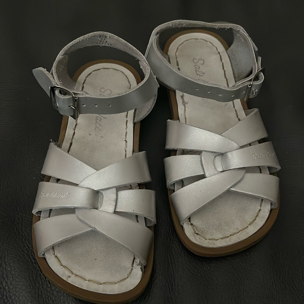 Salt Water Original Silver Kids Sandals 11